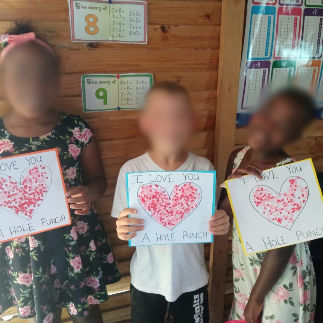 Special Education School Children Showing Off Their Art